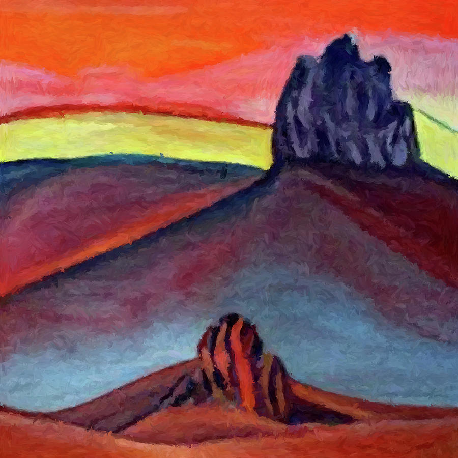 Shiprock Sunset Digital Art by Tin Tran | Fine Art America