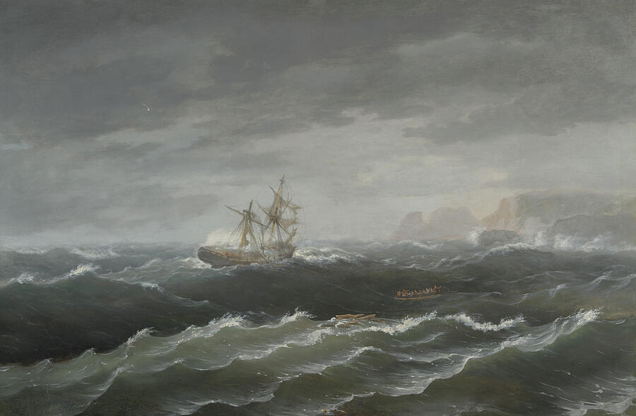 Shipwreck Near a Rocky Coast Painting by Thomas Birch - Fine Art America