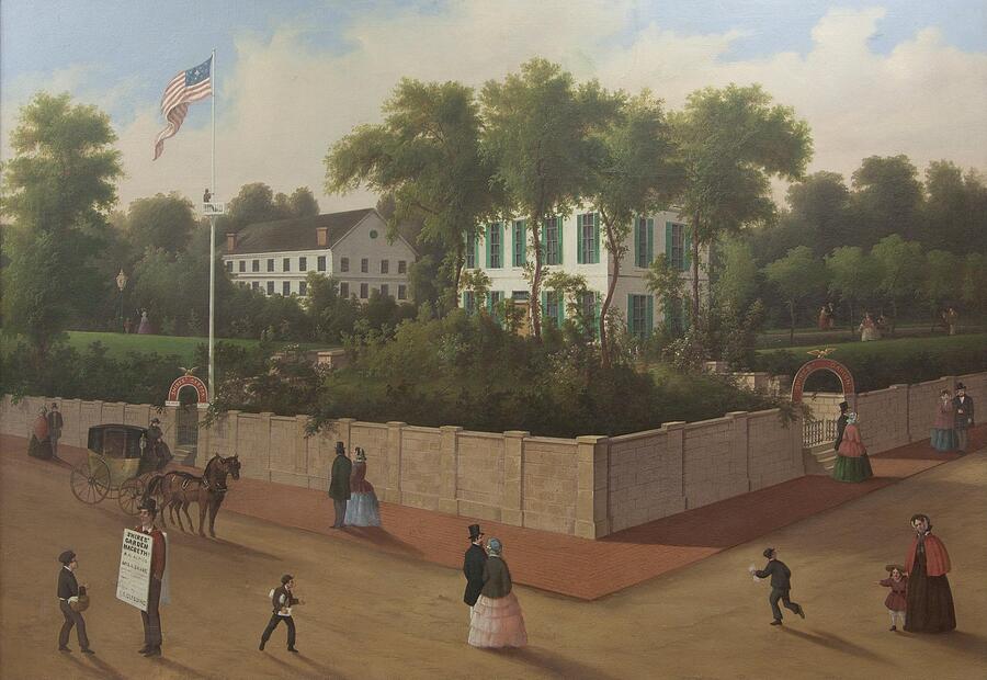 Historical Scene Painting - Shires Garden #1 by Thomas Glessing American