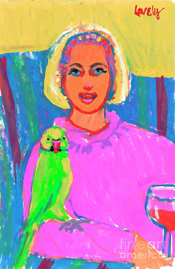Shirley with Her Bird #1 Painting by Candace Lovely
