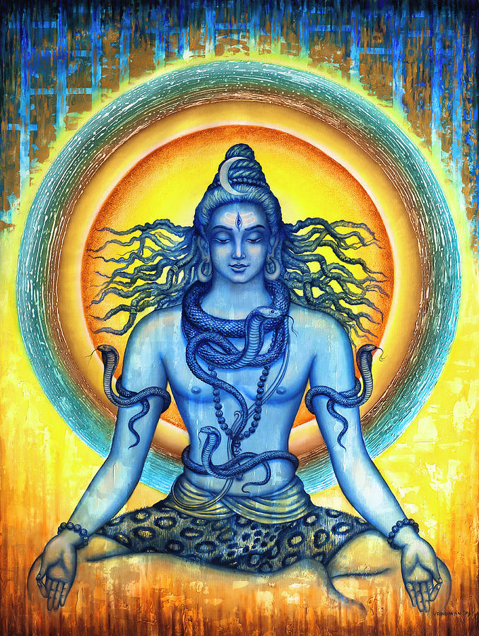 Shiva #1 Painting by Vrindavan Das