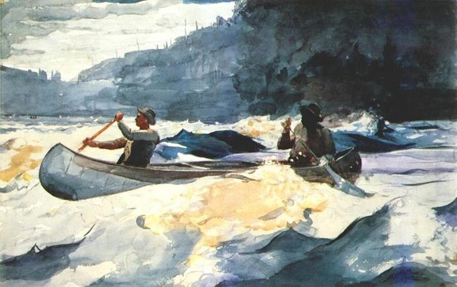 Shooting The Rapids #4 Painting by Winslow Homer