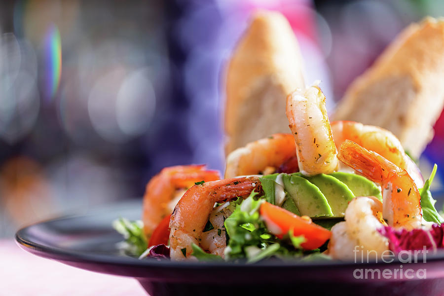 Shrimp salad served in american restaurant #1 Photograph by Michal Bednarek
