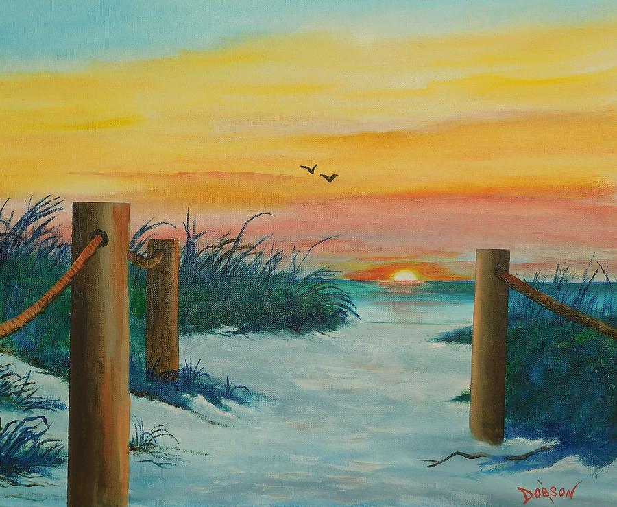 Siesta Key At Sunset #1 Painting by Lloyd Dobson