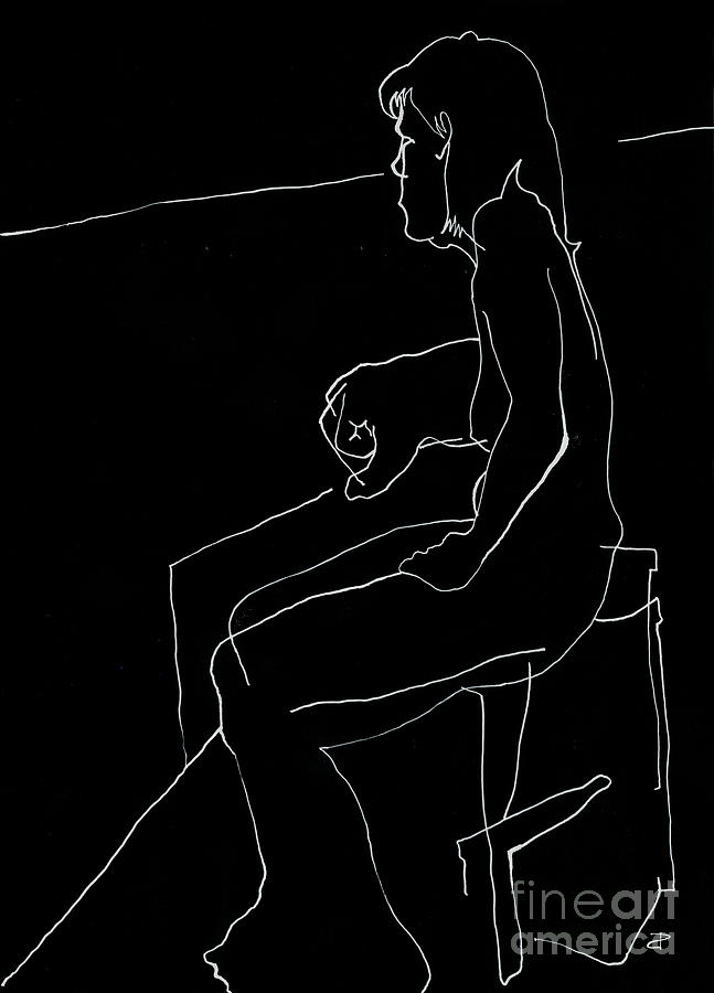 Black And White Drawing - Sightless Drawing 2 by Paul Davenport