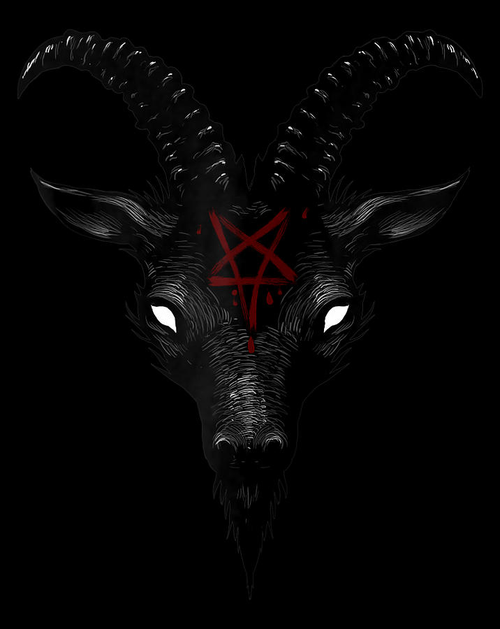 Sigil Of Baphomet Goat Of Mendes Satan Dark Goth Pentagram Drawing By ...