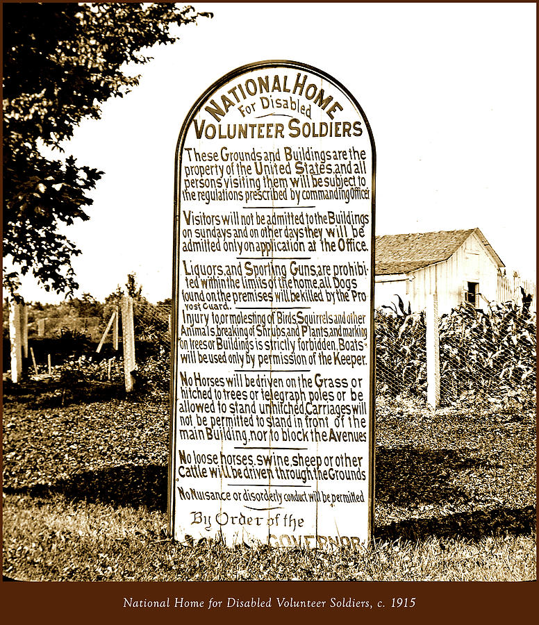 Sign, National Home For Disabled Volunteer Soldiers, C. 1915 Photograph