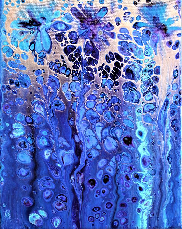Silver and Blue  Painting by Tanya Harr