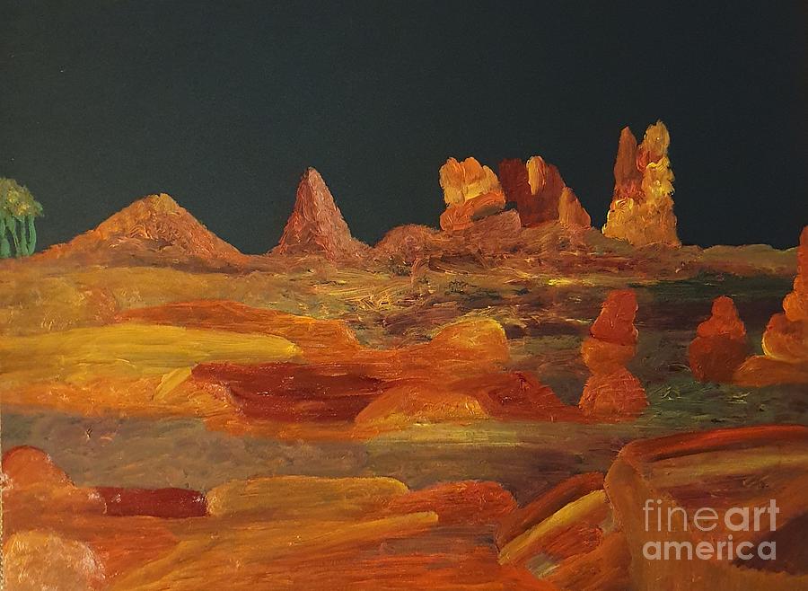 Sinai desert  Painting by Nihad Komadaric