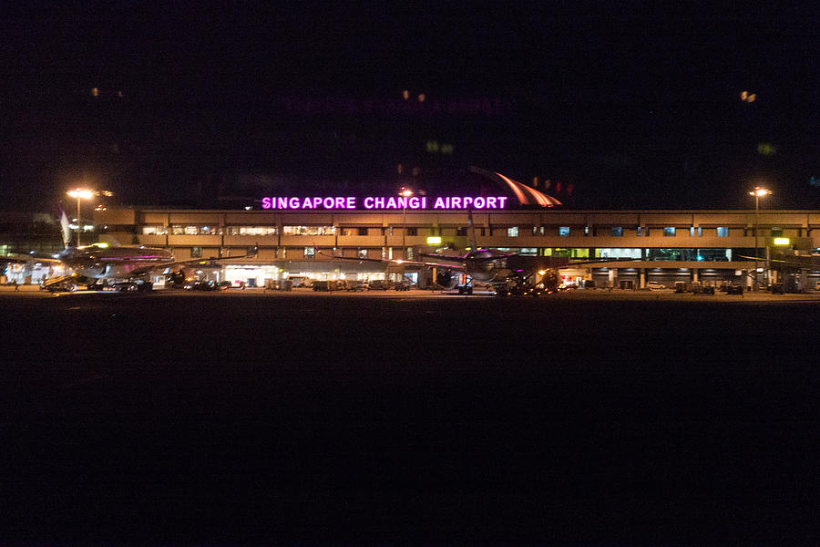 Singapore Changi Airport (SIN) in the night #1 Photograph by Taro Hama @ e-kamakura