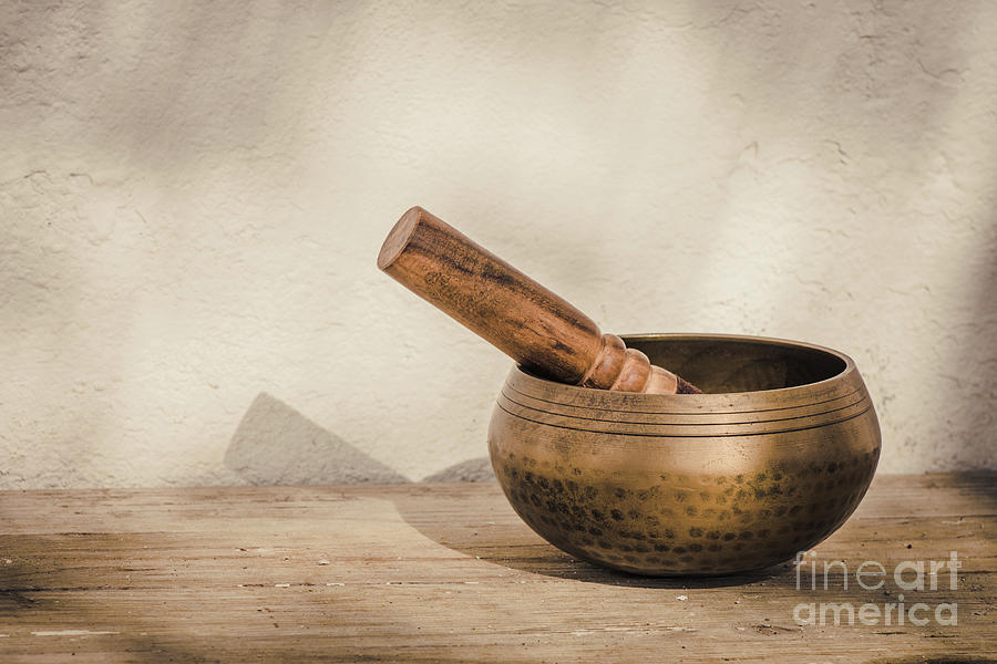 Singing bowl and zen #1 Photograph by Perry Van Munster