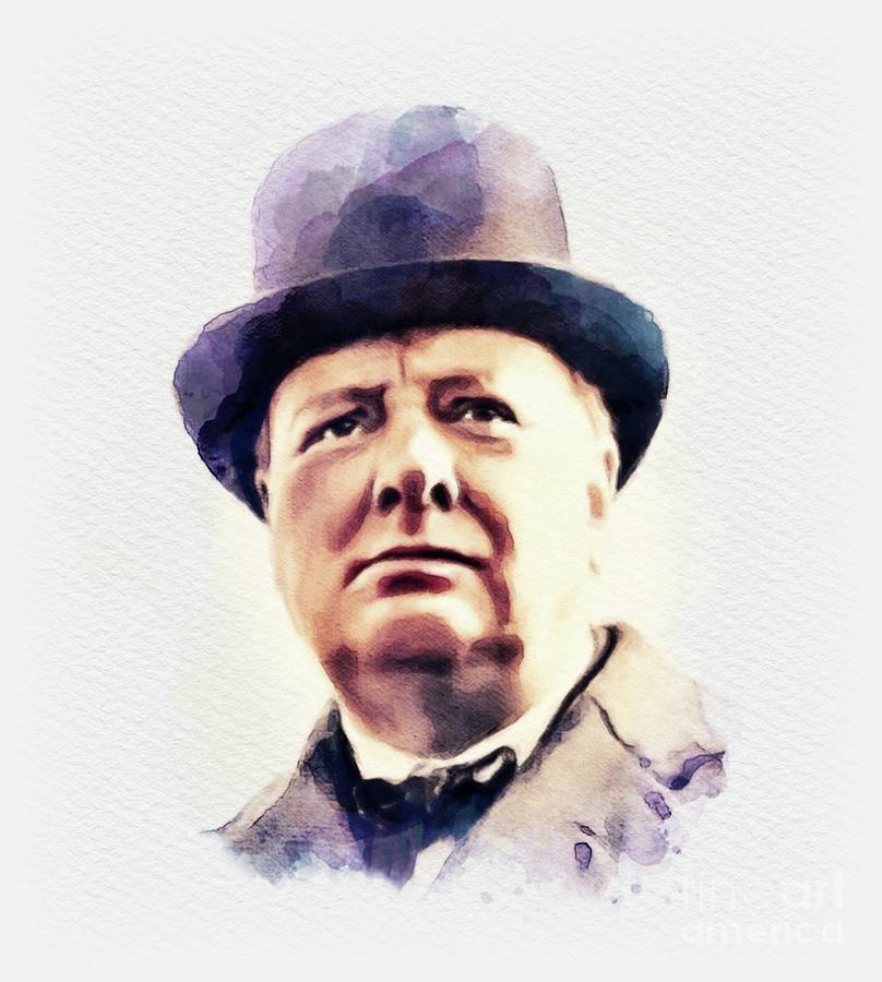 Portrait Painting - Sir Winston Churchill, Prime Minister #1 by Esoterica Art Agency