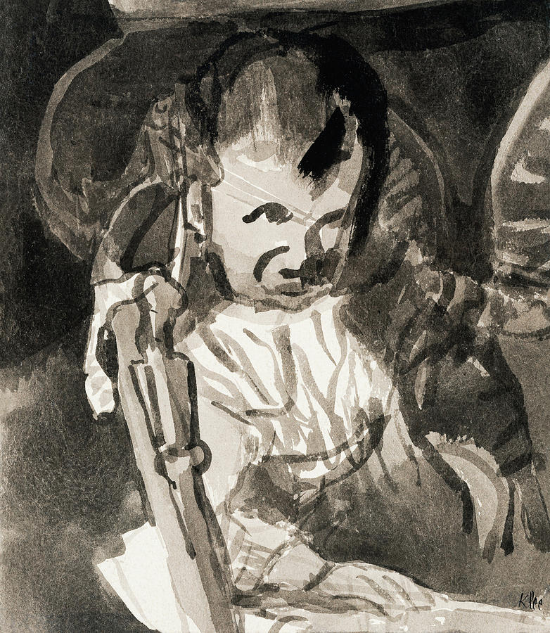 Paul Klee Drawing - Sketch of Felix Klee #2 by Paul Klee