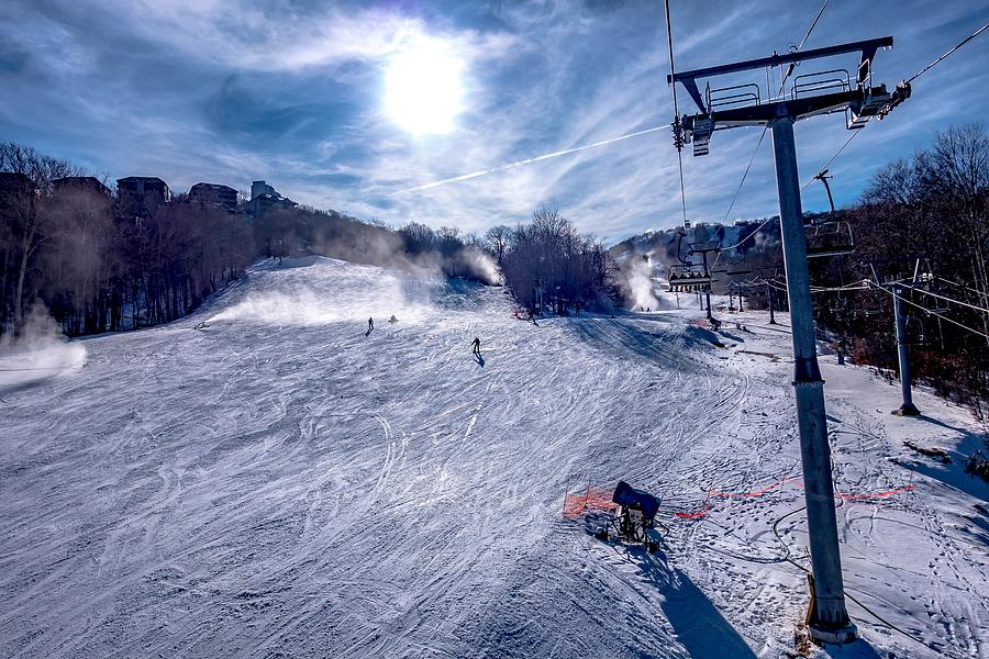 Skiing At The North Carolina Skiing Resort In February #1 Photograph by Alex Grichenko