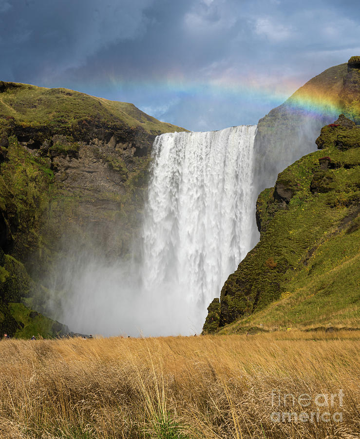 Skogafoss Waterfall with Rainbow #1 Photograph by Daniel Ryan