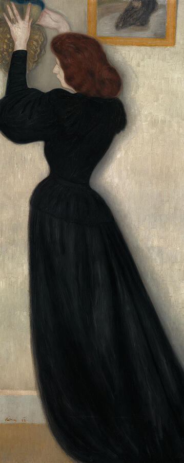 Slender Woman with Vase, from 1894 Painting by Jozsef Rippl-Ronai