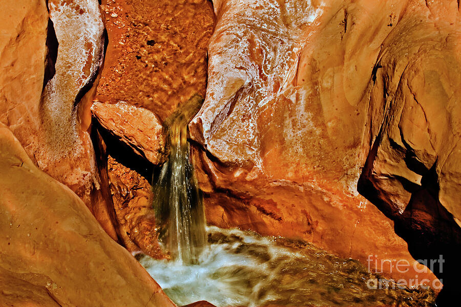 Waterfall Photograph - Slot Canyon Waterfall #1 by Robert Bales