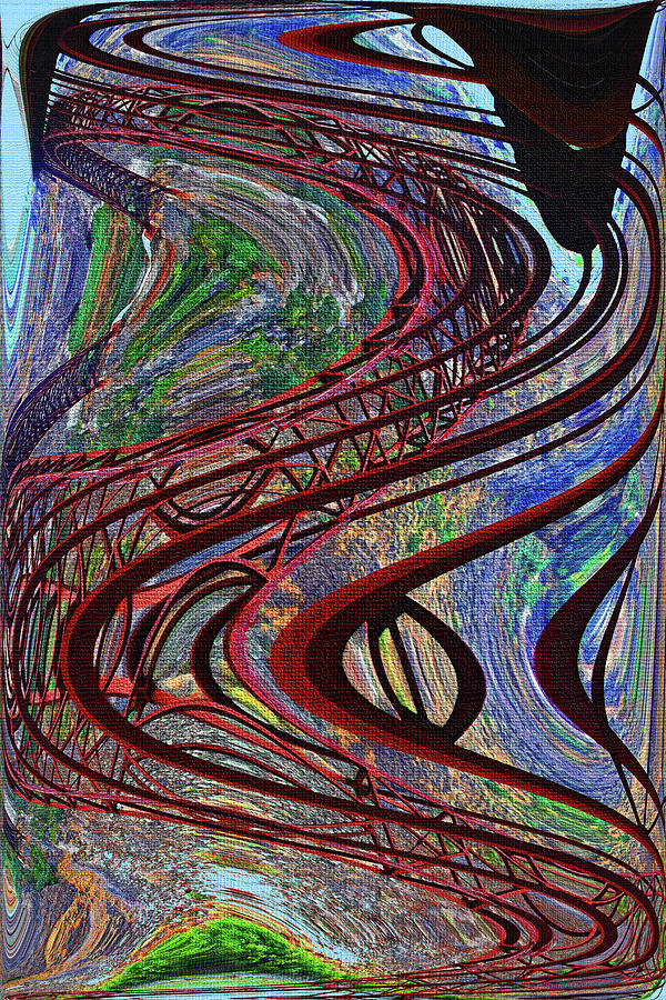 Snake River Bridge Abstract #4 #1 Digital Art by Tom Janca