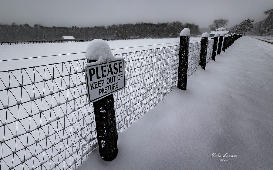 Snow fence #1 Photograph by John Loreaux
