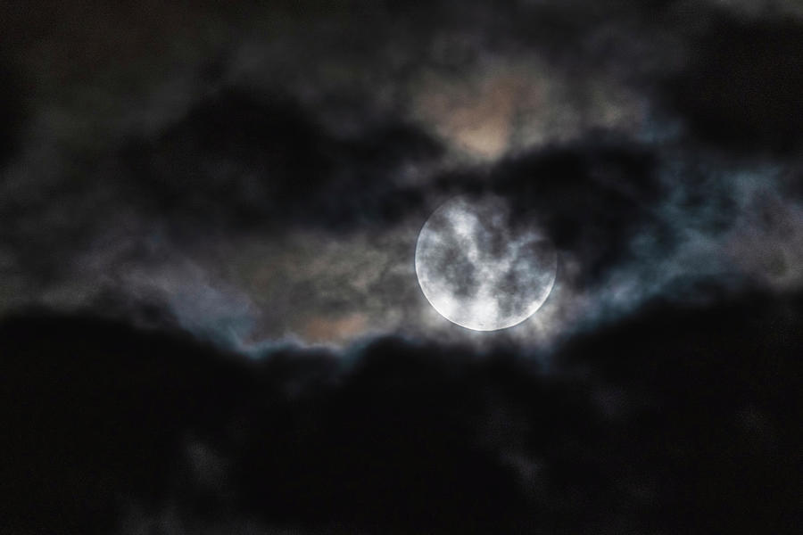Snow Moon Through The Clouds Part Deux Photograph by Saija Lehtonen