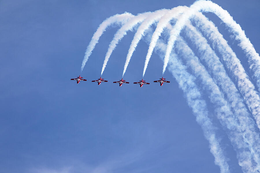 Snowbirds in Five Line Abreast Formation Photograph by Michael Russell ...