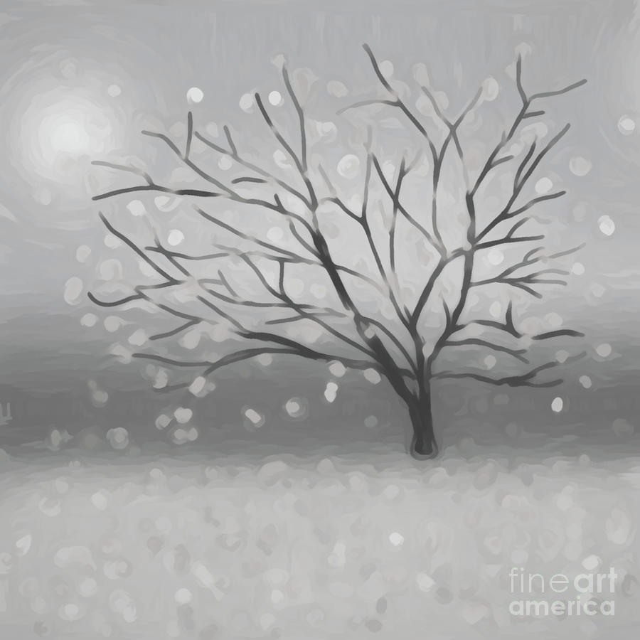 Winter Snowfall Digital Art by Wendy Wilton