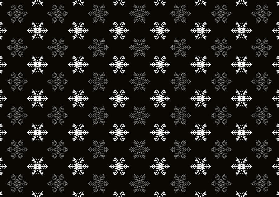 Snowflake Pattern in Black and White #1 Digital Art by Eclectic at Heart