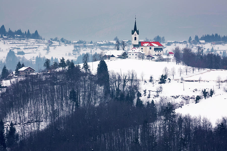 Snowy Church Photograph