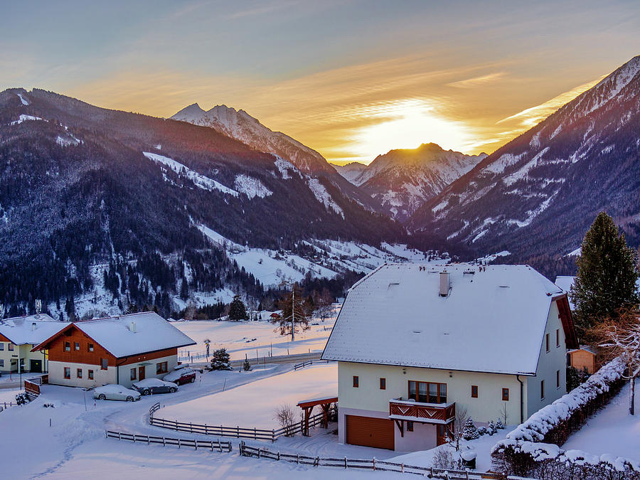 Snowy Valley Dawn, Rohrmoos, Austria Photograph by Mark Llewellyn