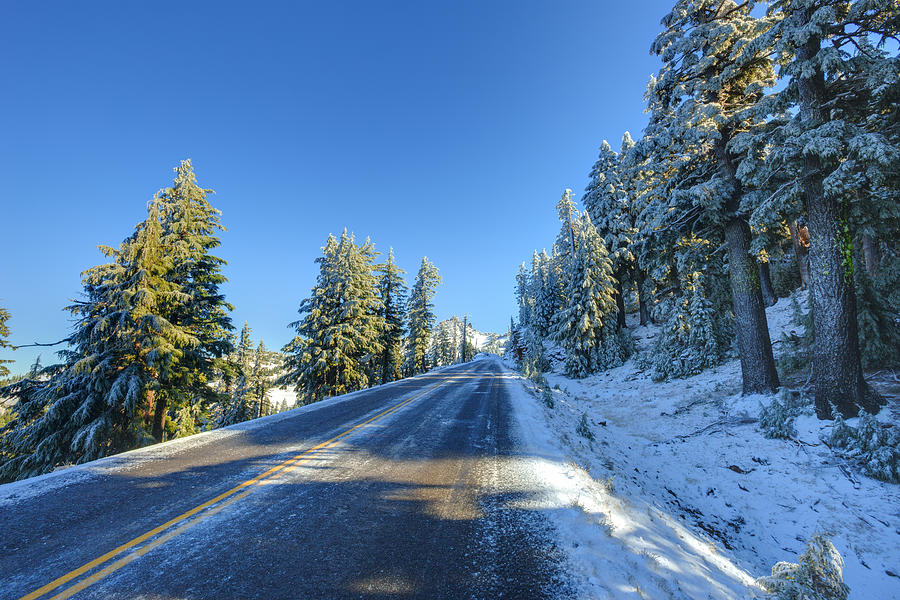 Snowy winter road #1 Photograph by Aiisha5