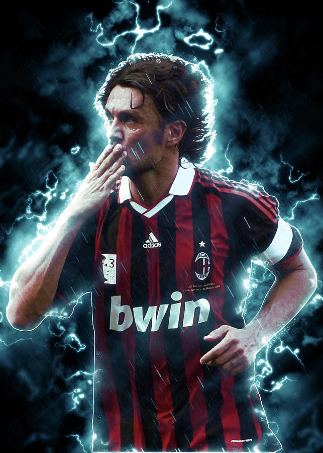 Soccer Art Football Paolo Maldini Digital Art by Waller Albert - Pixels
