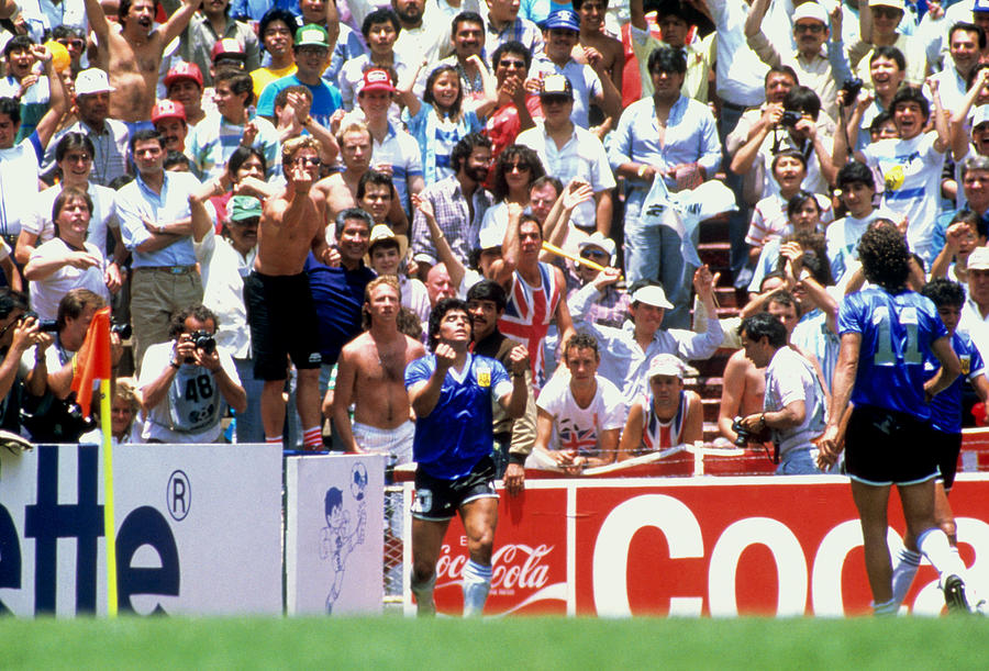 Soccer - World Cup Mexico 1986 - Quarter Final - Argentina v England Photograph by Peter Robinson - EMPICS Soccer - World Cup Mexico 1986 - Quarter Final - Argentina v England Photograph by Peter Robinson - EMPICS
