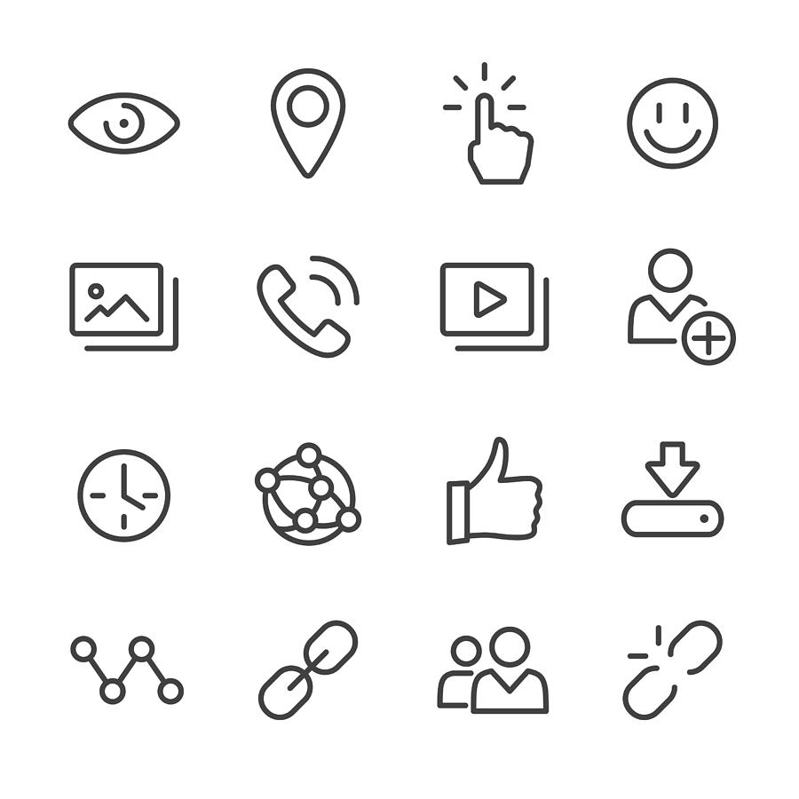 Social Media Icons - Line Series #1 Drawing by -victor-