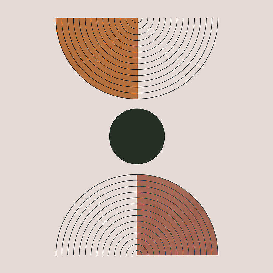 Abstract Mixed Media - Soft shapes  minimal 4 by TheMilkyWay SixOneSix