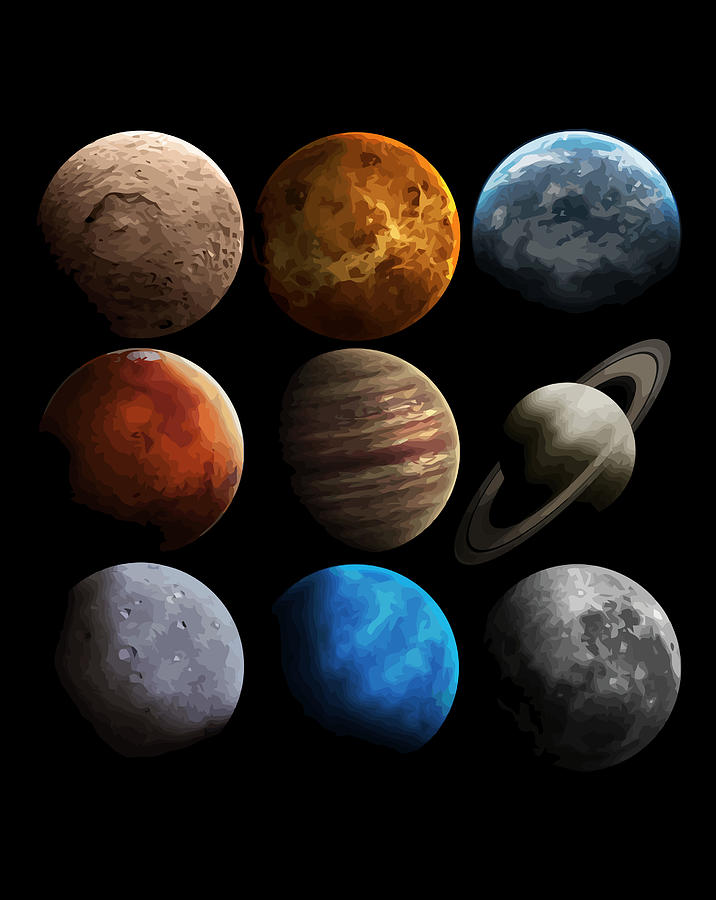 Solar System Planets Astronomy Astrophysics Gift Digital Art by Linh Nguyen