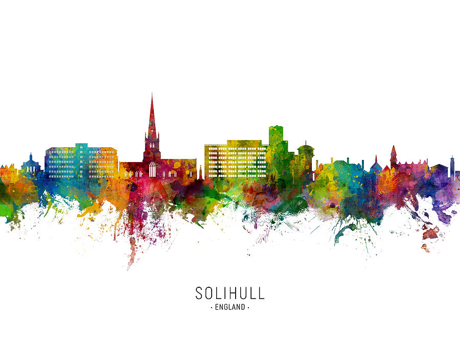Solihull England Skyline #1 Digital Art by Michael Tompsett