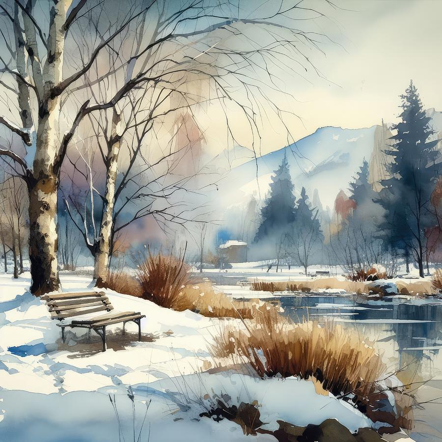 Winter Solitude #1 Digital Art by Kim Hojnacki