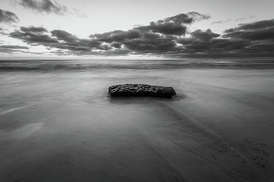 Solitude Rock - Black And White Photograph