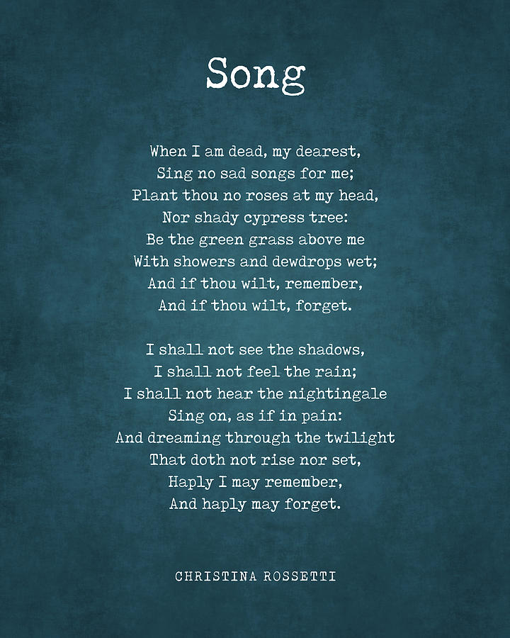 Song - Christina Rossetti Poem - Literature - Typewriter Print Digital Art