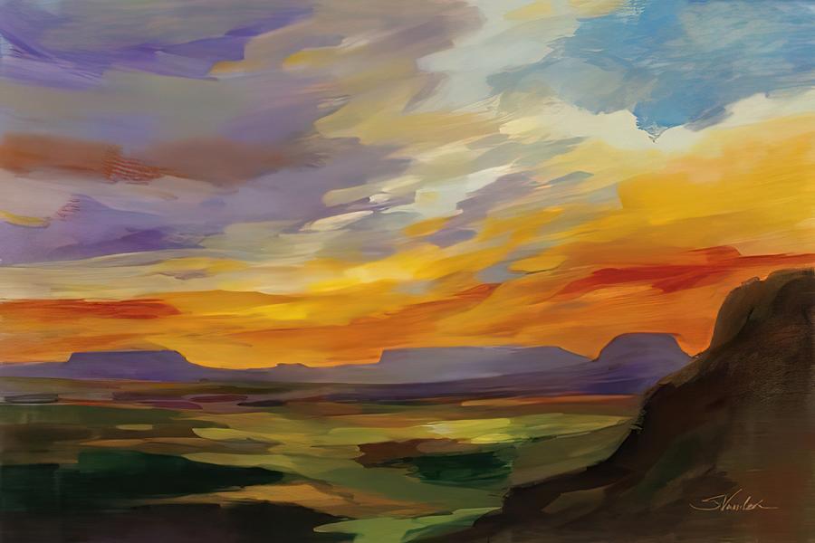 Sonoran Desert Sunset Drawing by DHBubble - Fine Art America