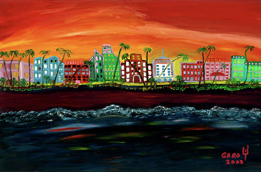 South Beach Nights Painting by Garo Yepremian
