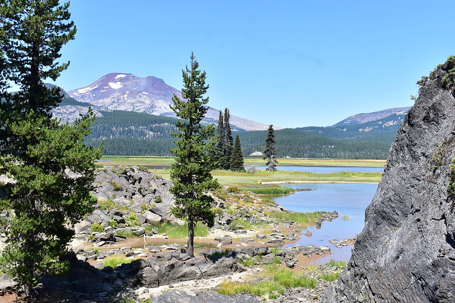 Bend Photograph - South Sister at Sparks Lake #1 by Bandie Newton