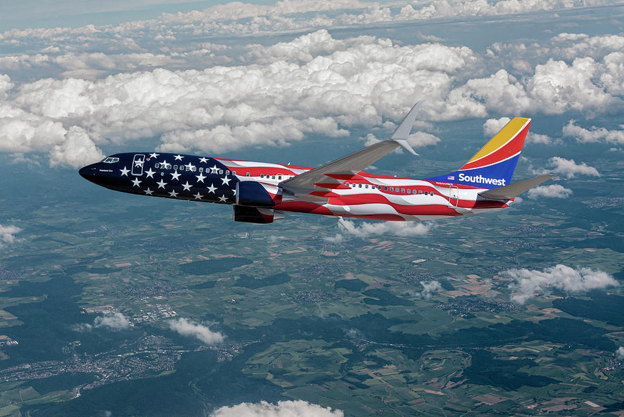 Southwest Boeing 737 Freedom One #1 Mixed Media by Erik Simonsen
