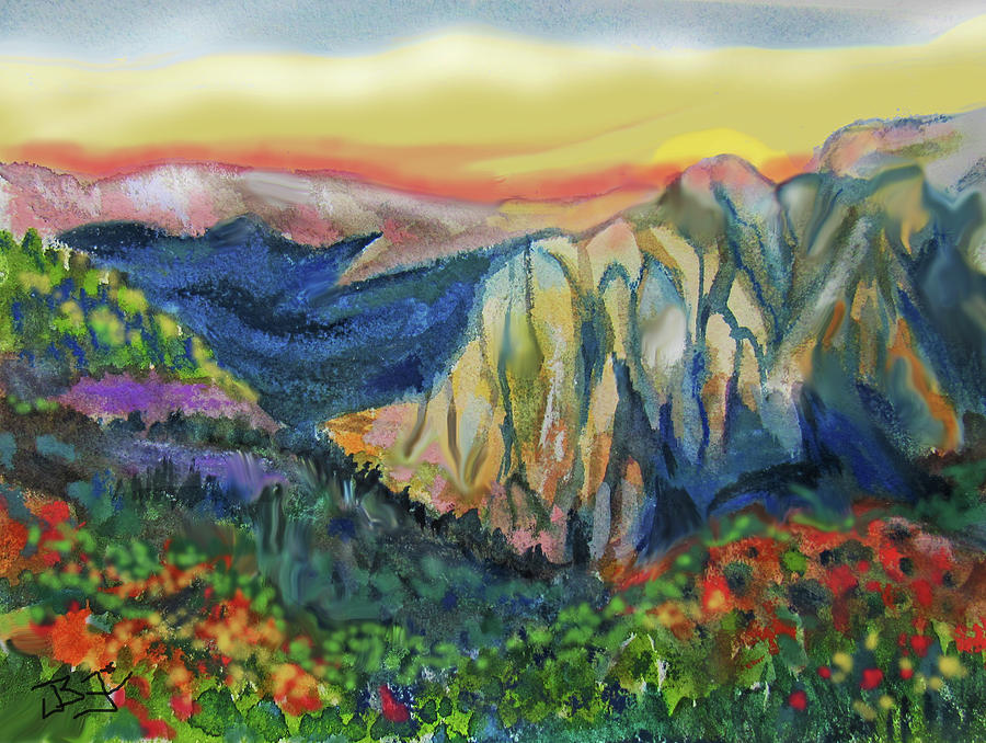 Southwest Mountains #2 Painting by Jean Batzell Fitzgerald