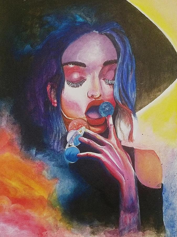 Space girl Painting by Tazwar Mahtab - Fine Art America