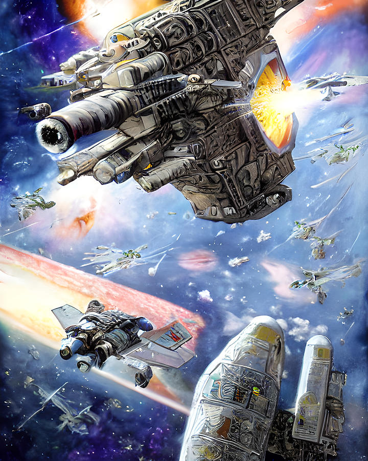 Space War Illustration Digital Art by Ervina Anandhita - Fine Art America