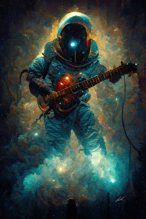 Spaceman player III - oryginal artwork by Vart. Painting by Vart