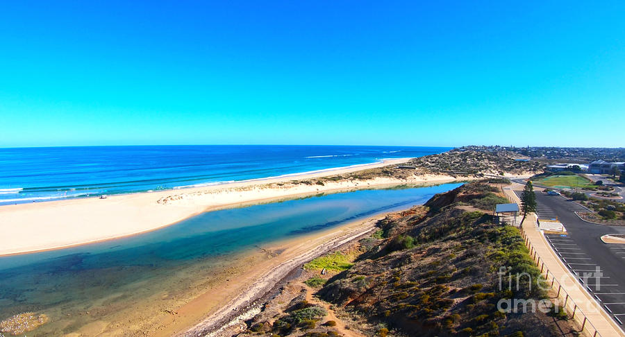 Spectacular the South Australian Southport Onkaparinga River mouth estuary. #1 Photograph by Milleflore Images