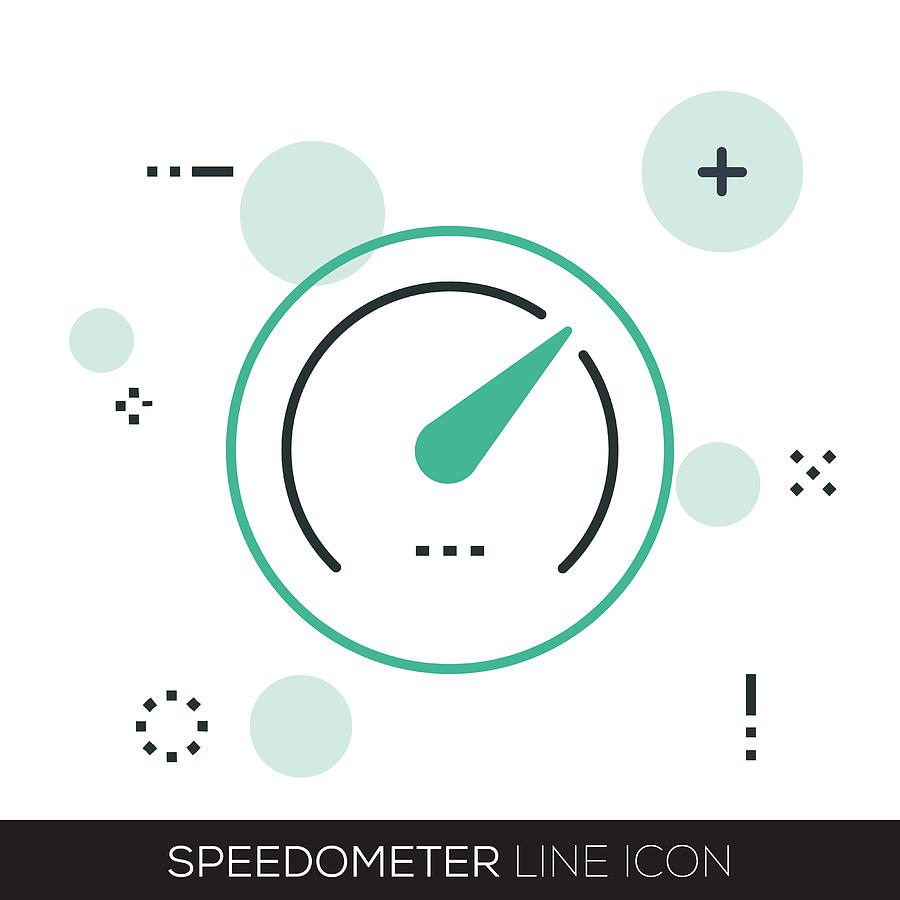 Speedometer Line Icon #1 Drawing by Cnythzl