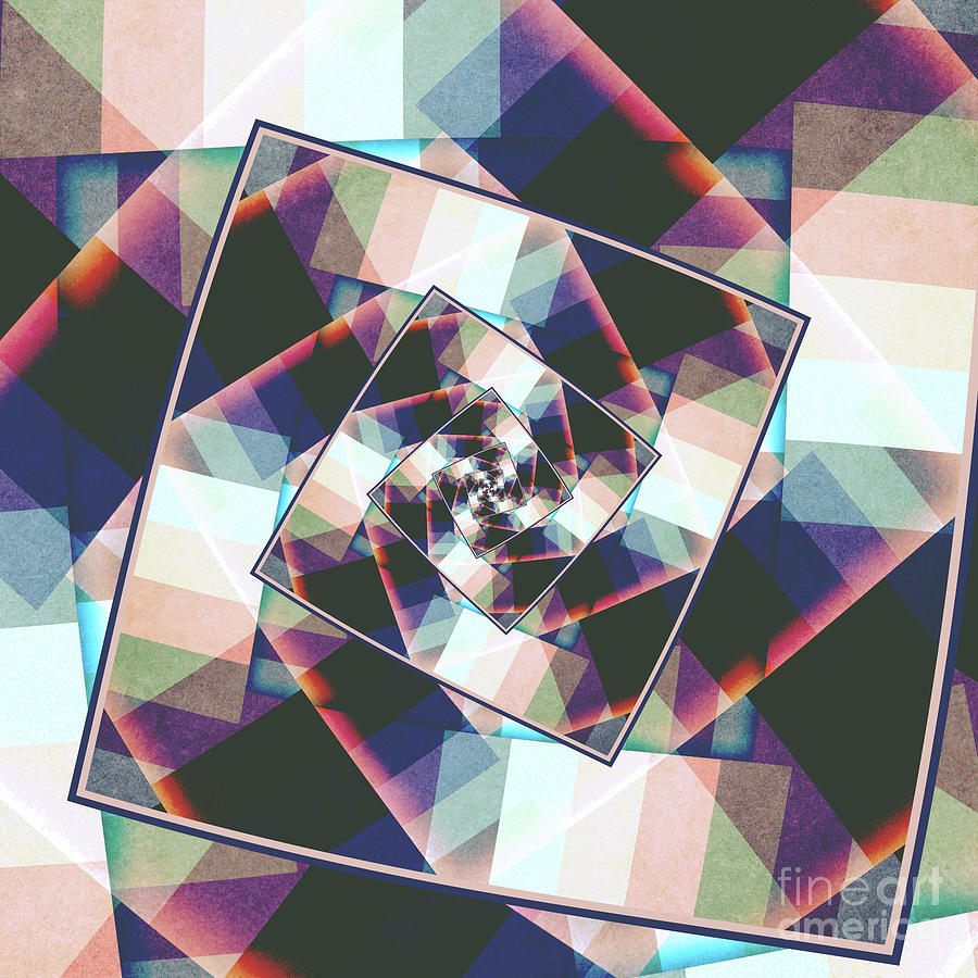 Spinning Geometric Abstract Digital Art by Phil Perkins
